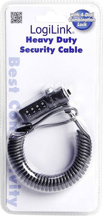 LogiLink Laptop Schloss Zahlenschloss Ausziehbar 180 cm NBS004
