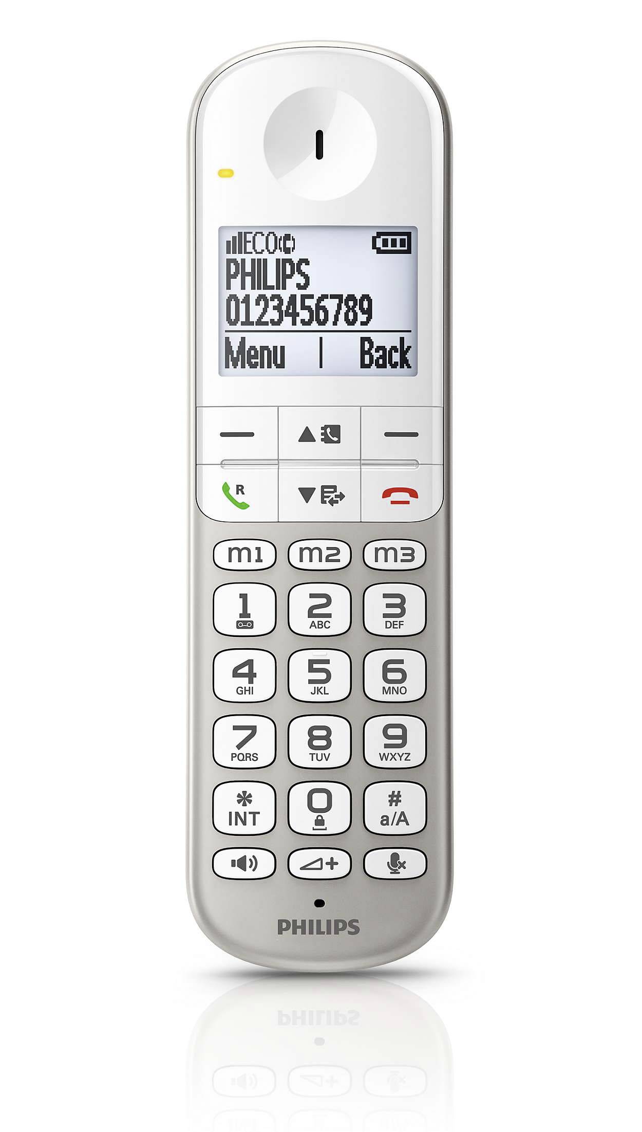 Philips XL4901S/38 Schnurloses Seniorentelefon Freisprechen, inkl. Mobilteil Champagner