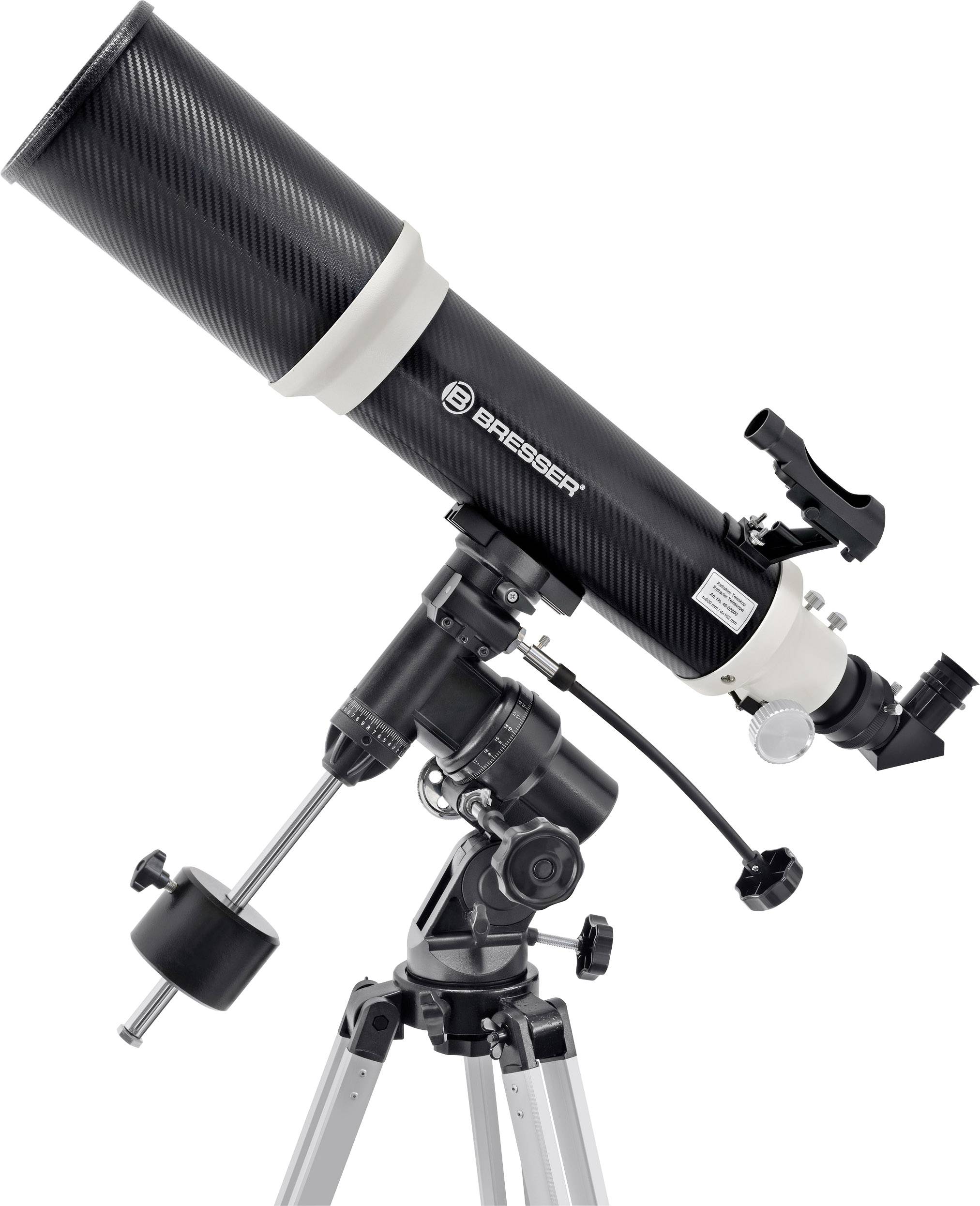 Bresser Optik AR-102/600 EQ-3 AT-3 Linsen-Teleskop Äquatorial Achromatisch Vergrößerung 24 bis 204 x