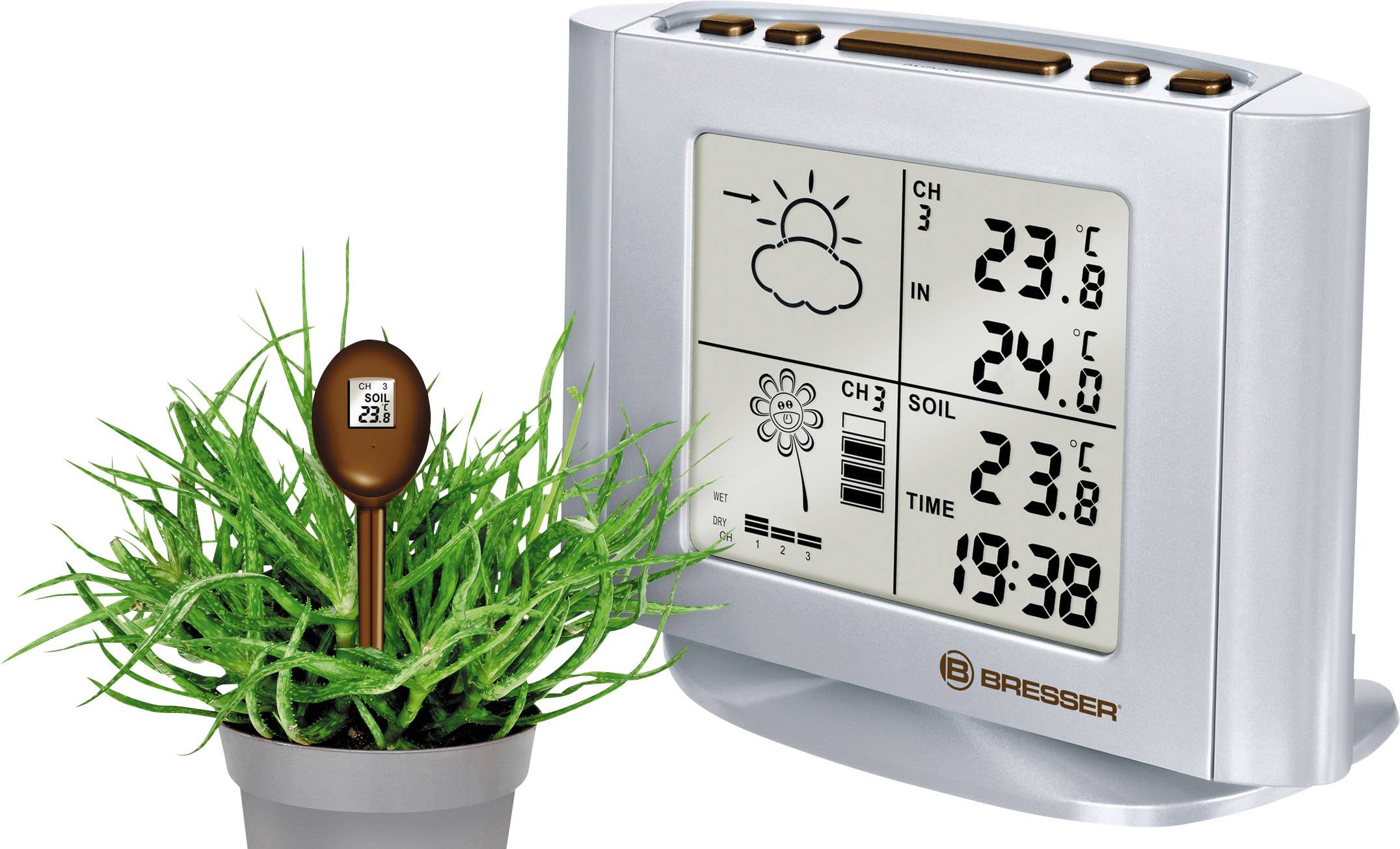Bresser Optik 7020400 Funk-Wetterstation Vorhersage für 12 bis 24 Stunden