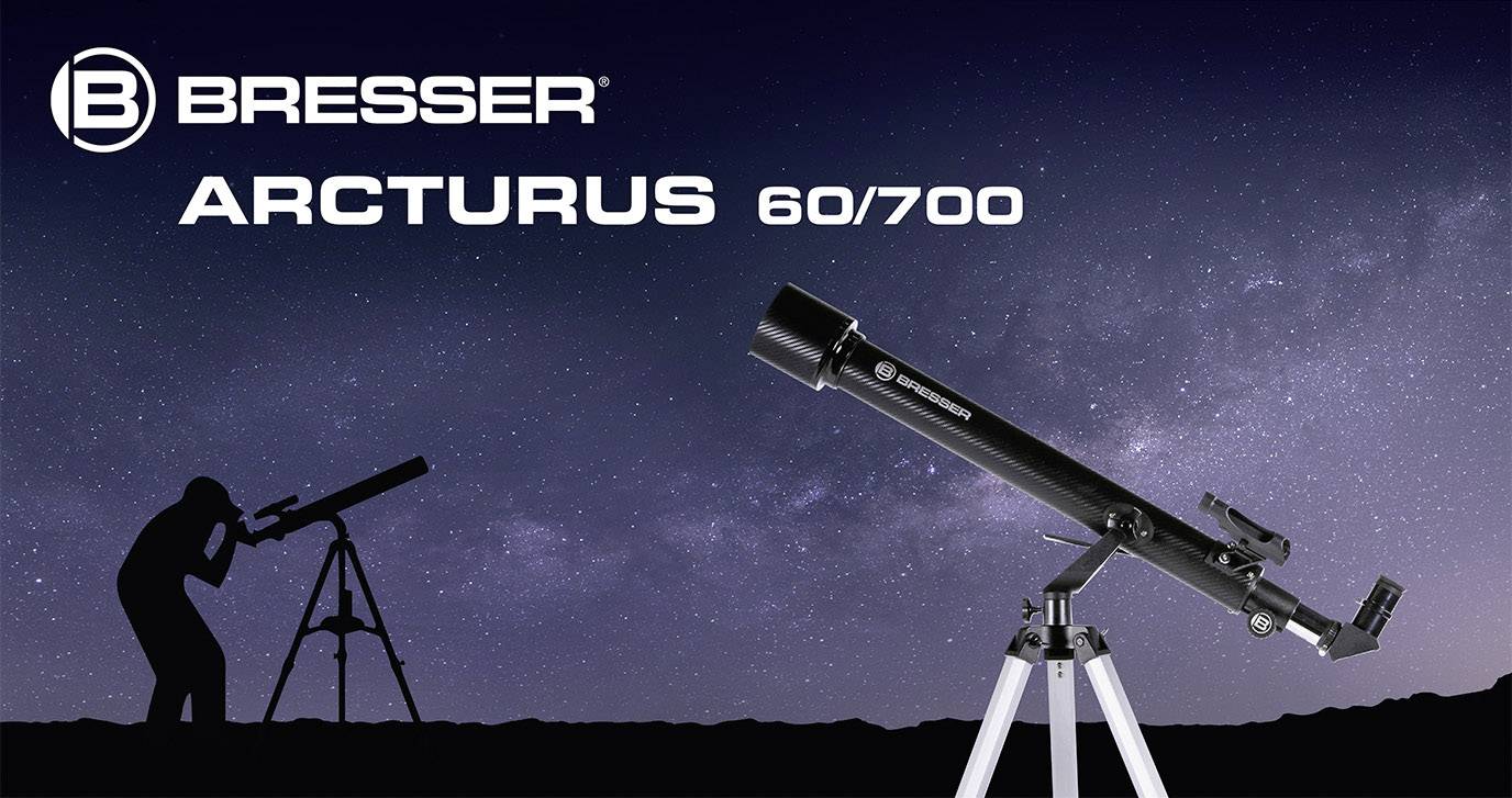 Bresser Optik Arcturus 60/700 AZ Linsen-Teleskop Azimutal Achromatisch Vergrößerung 35 bis 525 x