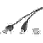 Renkforce USB-Kabel USB 2.0 USB-A Stecker, USB-B Stecker 1.80m Schwarz beidseitig verwendbarer Stecker, vergoldete Steckkontakte