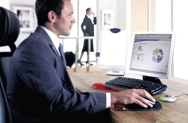 Kensington Duo Gel Mauspad mit Handballenauflage Blau, Schwarz