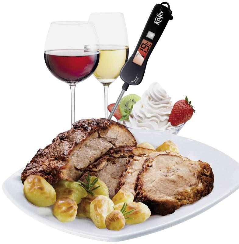 Käfer 7-3014 Küchen-Thermometer Soßen, Flüssige Stoffe, Braten, Babykost, °C /°F-Anzeige