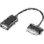 Renkforce USB-Kabel USB 2.0 Samsung 30pol. Stecker, USB-A Buchse 0.10m Schwarz mit OTG-Funktion, vergoldete Steckkontakte