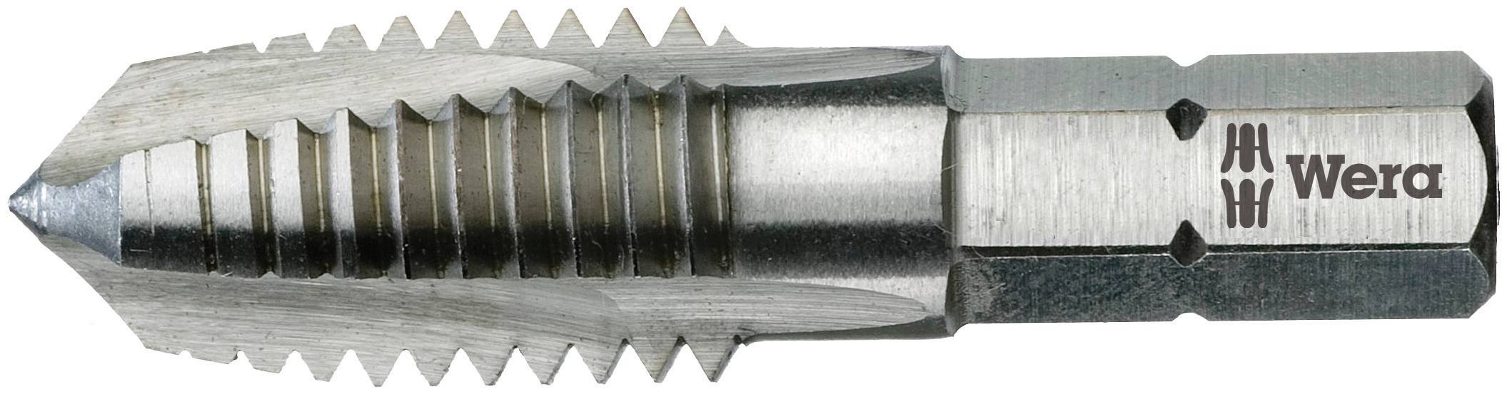 Metallbohrer mit sechskantigem Schaft und der Aufschrift 'Wera', geeignet für präzises Bohren und Gewindeschneiden.