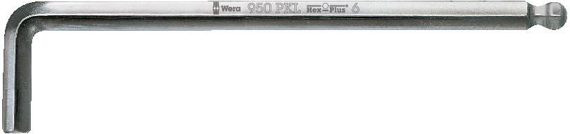 Winkelschraubendreher vernickelt mit Kugelkopf 3mm Wera