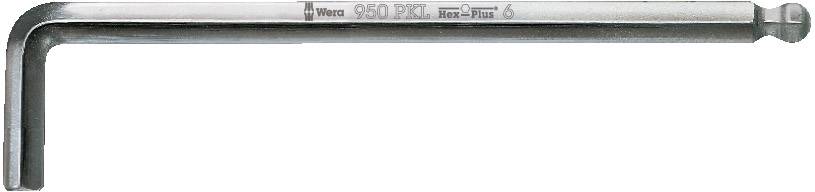 Winkelschraubendreher vernickelt mit Kugelkopf 4mm Wera