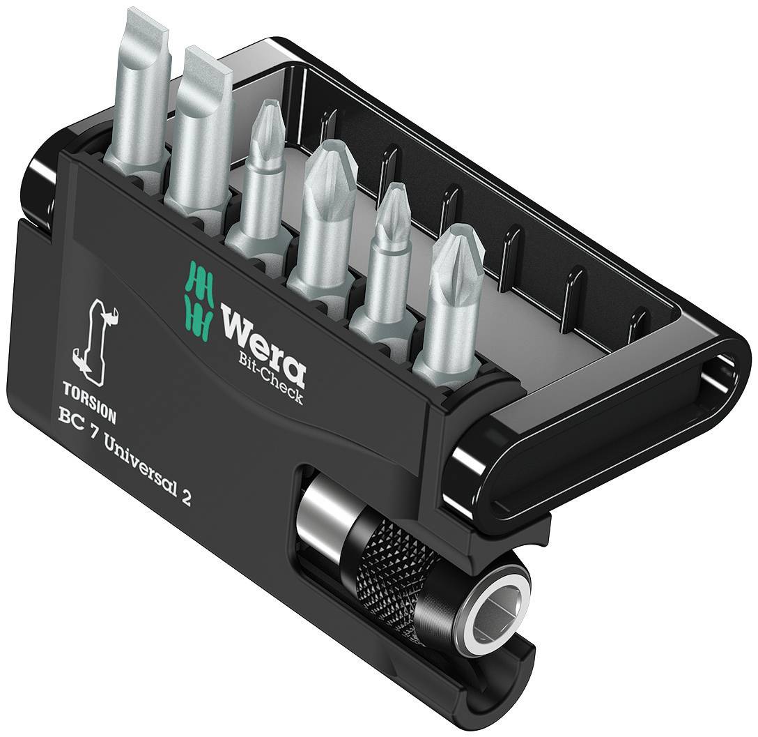 Wera 8000-6/TZ Bit-Check 05056155001 Bit-Set 7teilig Schlitz, Kreuzschlitz Phillips, Kreuzschlitz P