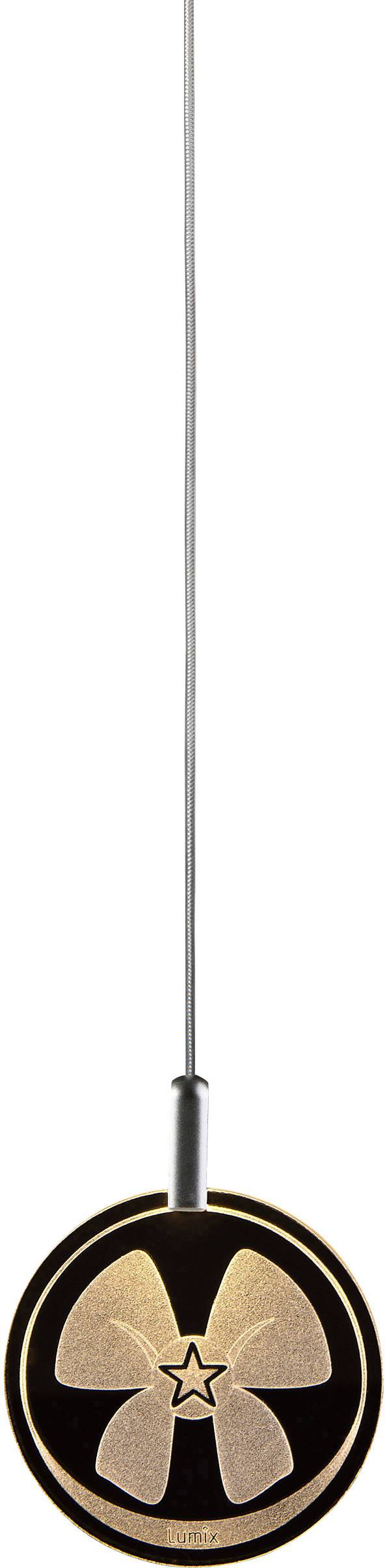 Lumix 76020 Weihnachtsbaumkugel Schneeflocke, Glöckchen, Schleife Warmweiß LED Blau, Transparent