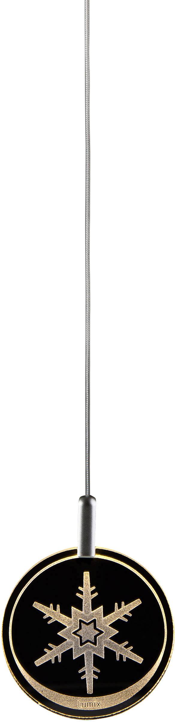 Lumix 76020 Weihnachtsbaumkugel Schneeflocke, Glöckchen, Schleife Warmweiß LED Blau, Transparent