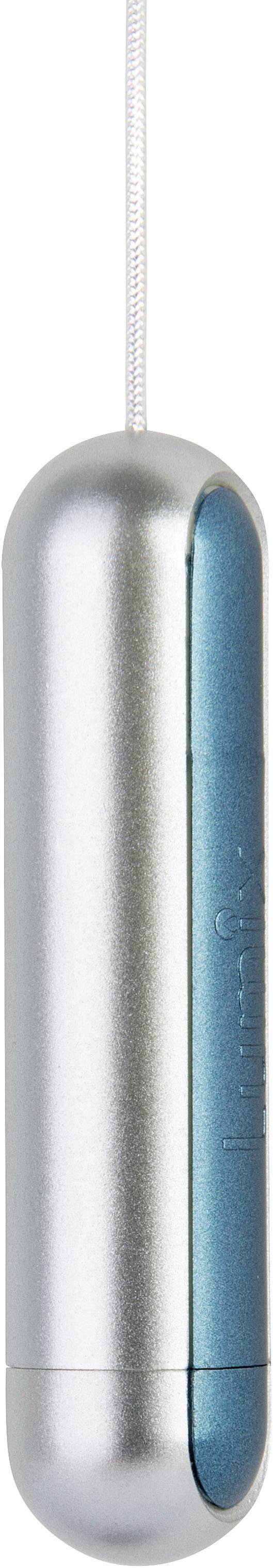 Lumix 76020 Weihnachtsbaumkugel Schneeflocke, Glöckchen, Schleife Warmweiß LED Blau, Transparent