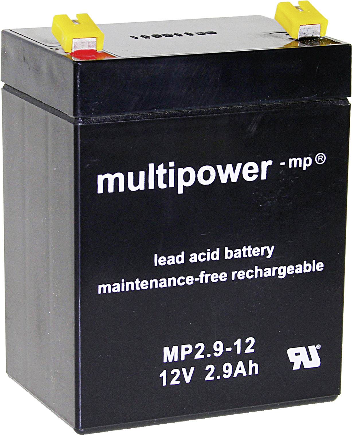 Multipower MP2,9-12 A97275 Bleiakku 12V 2.9Ah Blei-Vlies (AGM) (B x H x T) 79 x 107 x 56mm Flachstecker 4.8mm Wartungsfrei