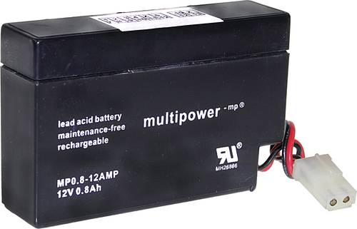 Multipower MP0,8-12-AMP A9709 Bleiakku 12V 0.8Ah Blei-Vlies (AGM) (B x H x T) 96 x 62 x 25mm AMP-Buc