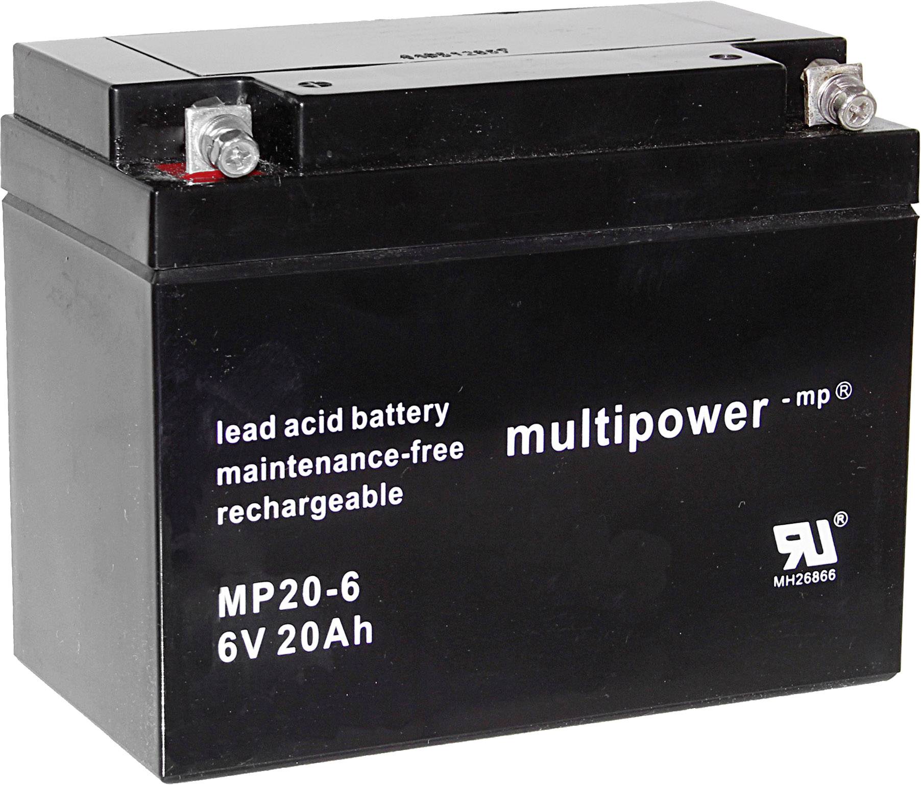 Multipower MP20-6 A9621 Bleiakku 6 V 20 Ah Blei-Vlies (AGM) (B x H x T) 157 x 125 x 83 mm M5-Schrau