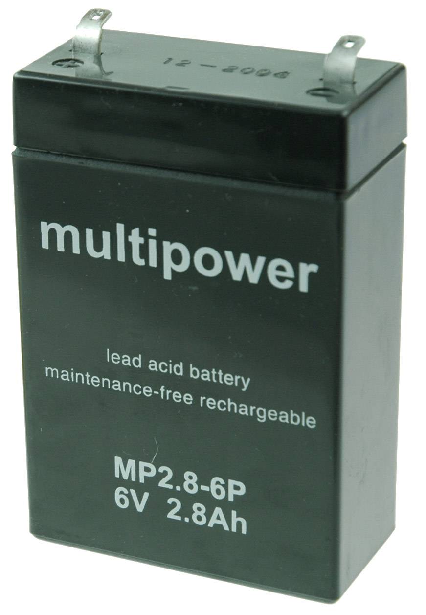 Multipower MP2,8-6P A96241 Bleiakku 6V 2.8Ah Blei-Vlies (AGM) (B x H x T) 66 x 104 x 33mm Flachstecker 4.8mm Wartungsfrei
