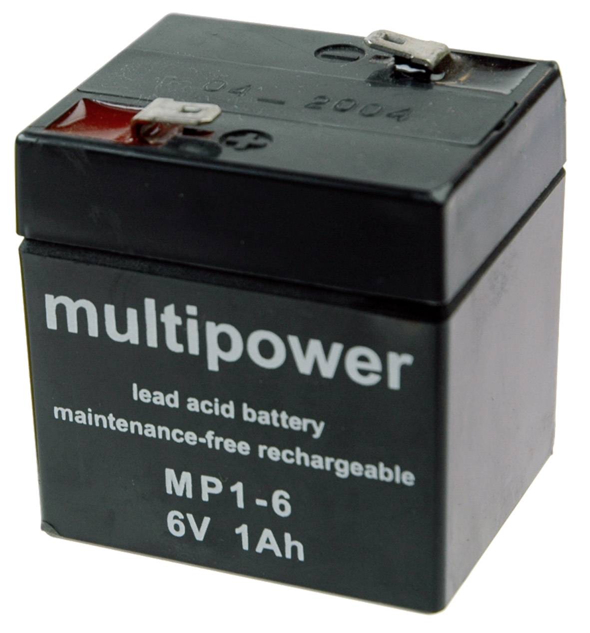 multipower MP1-6 MP1-6 Bleiakku 6 V 1 Ah Blei-Vlies (AGM) (B x H x T) 51 x 55 x 42 mm Flachstecker 4.8 mm Wartungsfrei, Geringe Selbstentladung