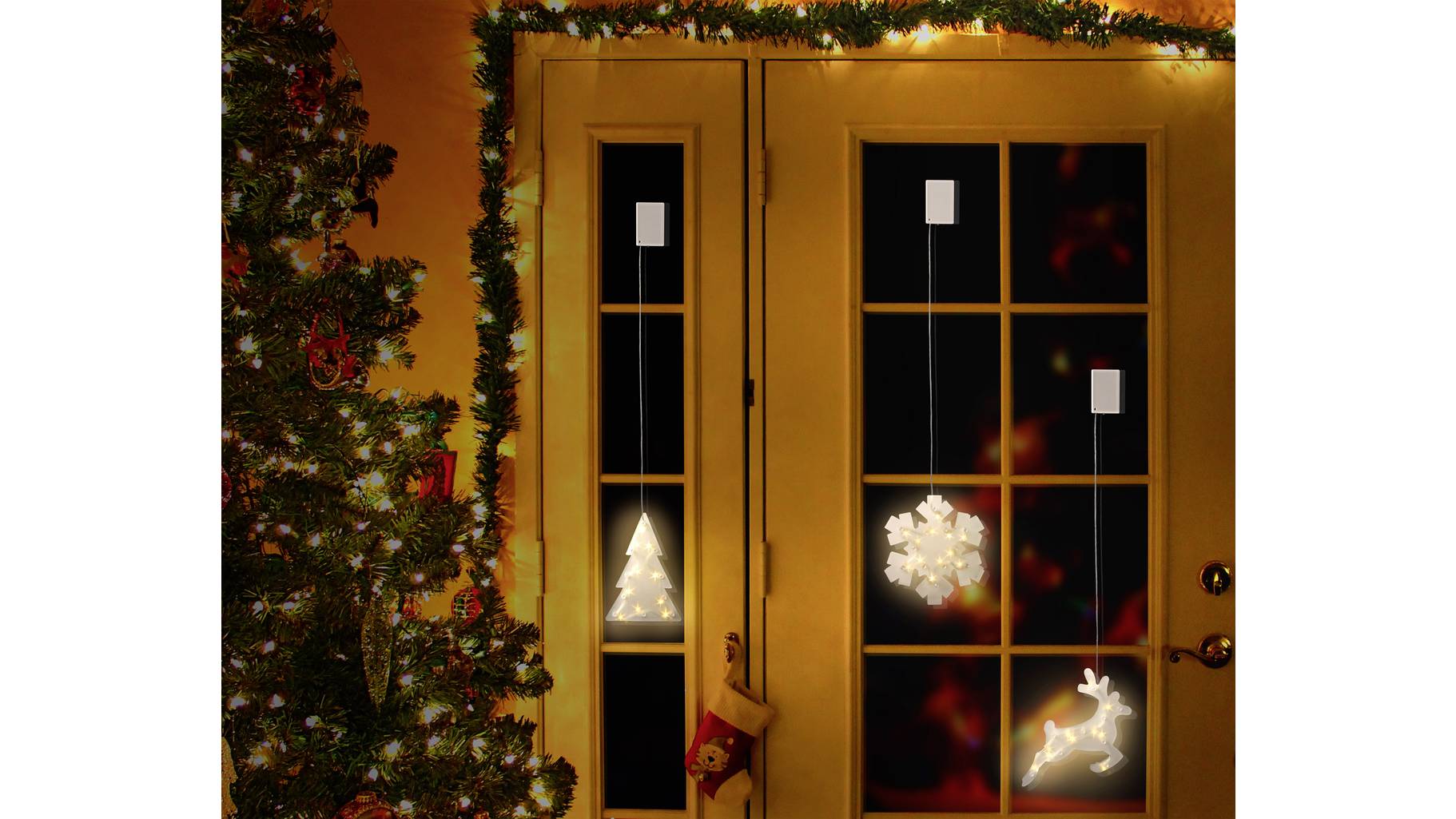 Polarlite Lba 50 020 Fenster Dekoration Weihnachtsbaum Warm Weiß Led Transparent