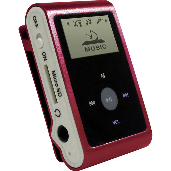 Lecteur MP3 mpman MP30WOM 0 GB rouge clip de fixation
