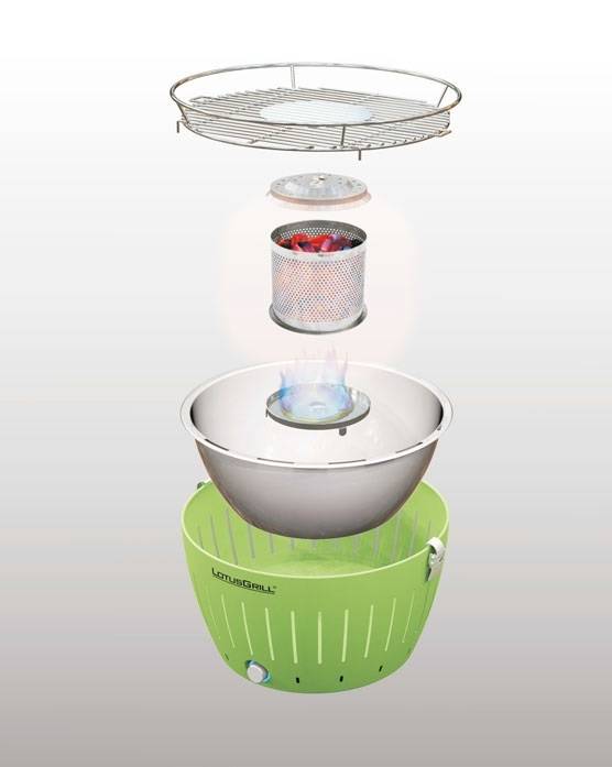 Lotusgrill® G-RO-34 Tisch Holzkohle-Grill Grill-Fläche (Durchmesser)=320 mm Rot