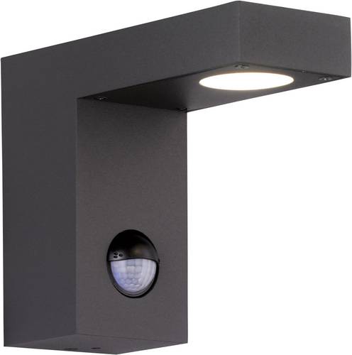 WOFI BROOKLYN 4830.01.88.0000 LED-Außenwandleuchte mit Bewegungsmelder 6W Warm-Weiß Anthrazit