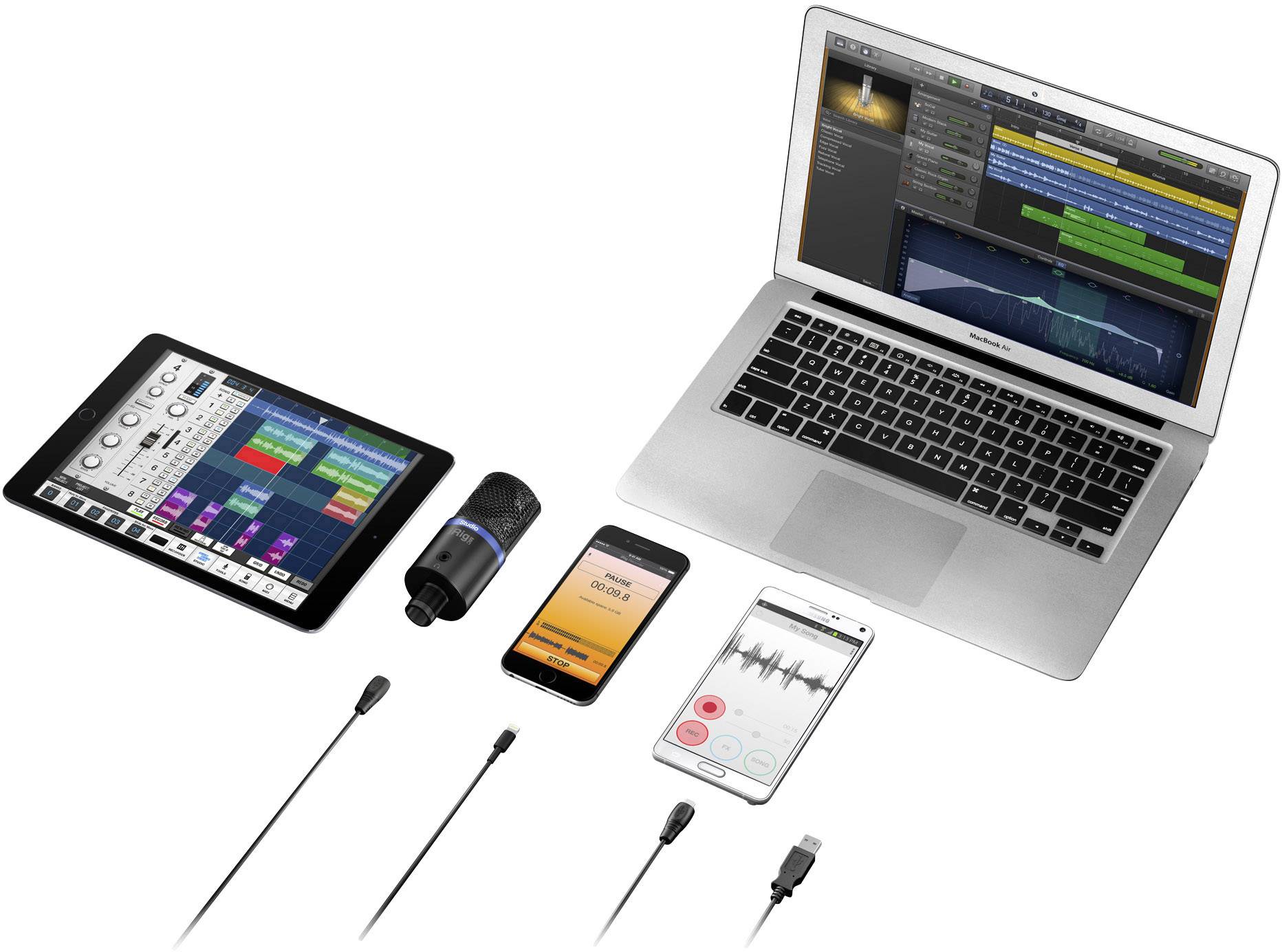 IK Multimedia IRIG MIC STUDIO BLACK USB-Studiomikrofon Übertragungsart (Details):Kabelgebunden inkl. Klammer, Standfuß