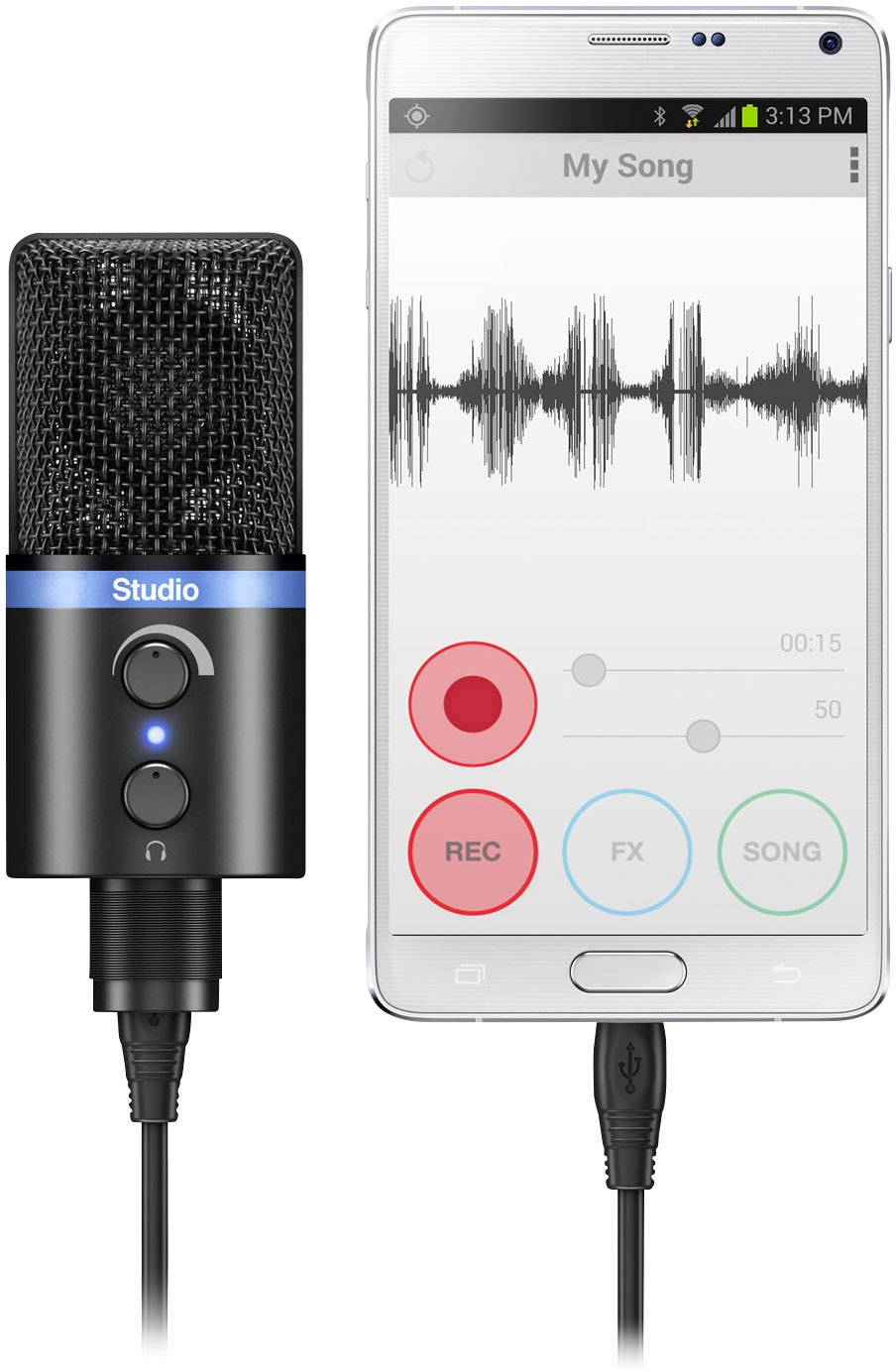 IK Multimedia IRIG MIC STUDIO BLACK USB-Studiomikrofon Übertragungsart (Details):Kabelgebunden inkl. Klammer, Standfuß