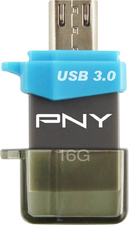 PNY Duo-Link OU3 USB-Kartenleser Smartphone/Tablet 16 GB USB 3.2 Gen 1 (USB 3.0), Micro USB 2.0