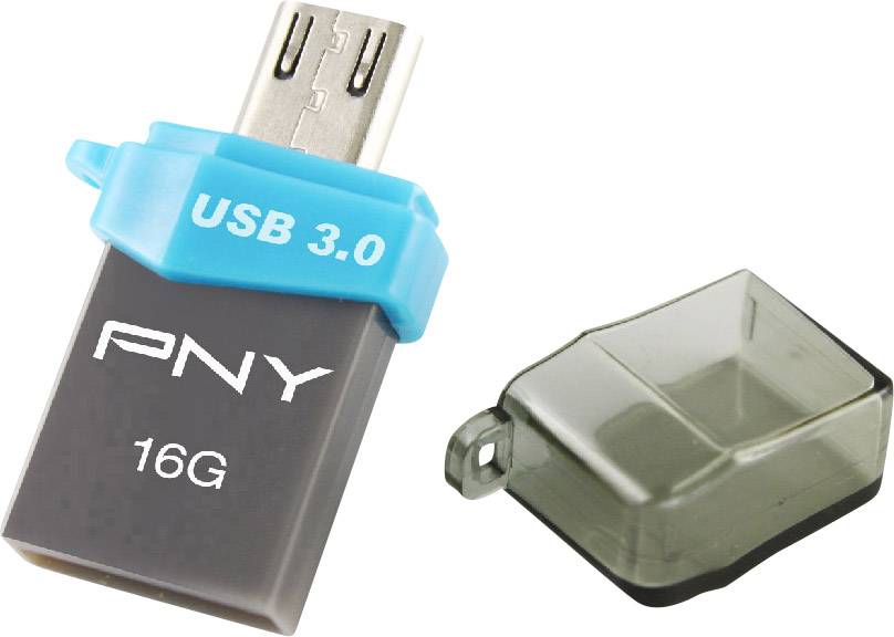 PNY Duo-Link OU3 USB-Kartenleser Smartphone/Tablet 16 GB USB 3.2 Gen 1 (USB 3.0), Micro USB 2.0