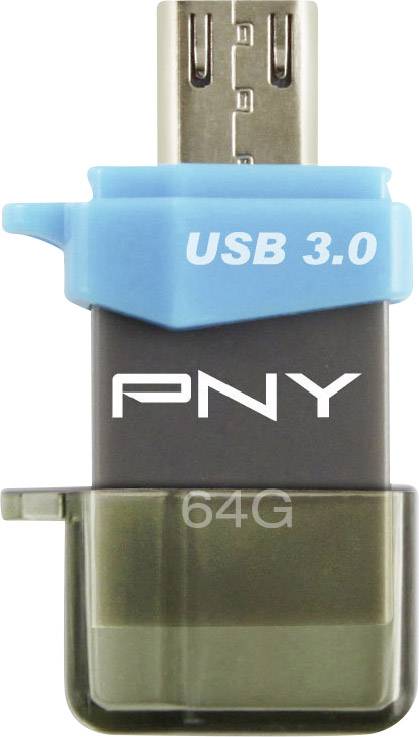 PNY Duo-Link OU3 USB-Kartenleser Smartphone/Tablet 64 GB USB 3.2 Gen 1 (USB 3.0), Micro USB 2.0