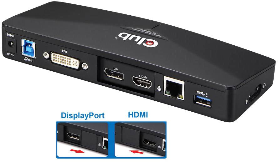 club3D Notebook Dockingstation Passend für Marke Dockingstations: Universal unterstützt UHD