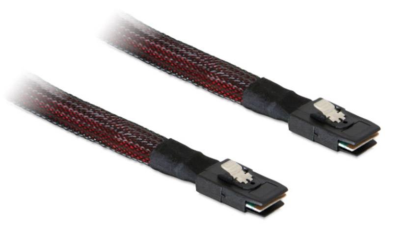 Delock Festplatten Anschlusskabel [1x Mini SAS-Stecker (SFF-8087) - 1x Mini SAS-Stecker (SFF-8087)] 1.00 m Rot/Schwarz