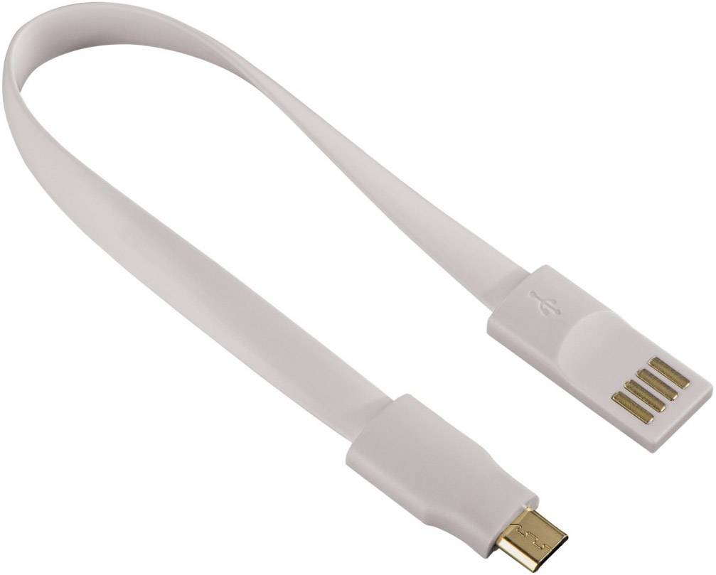 Hama USB-Kabel 0.20 m Weiß Magnet an den Kabelenden 00136109