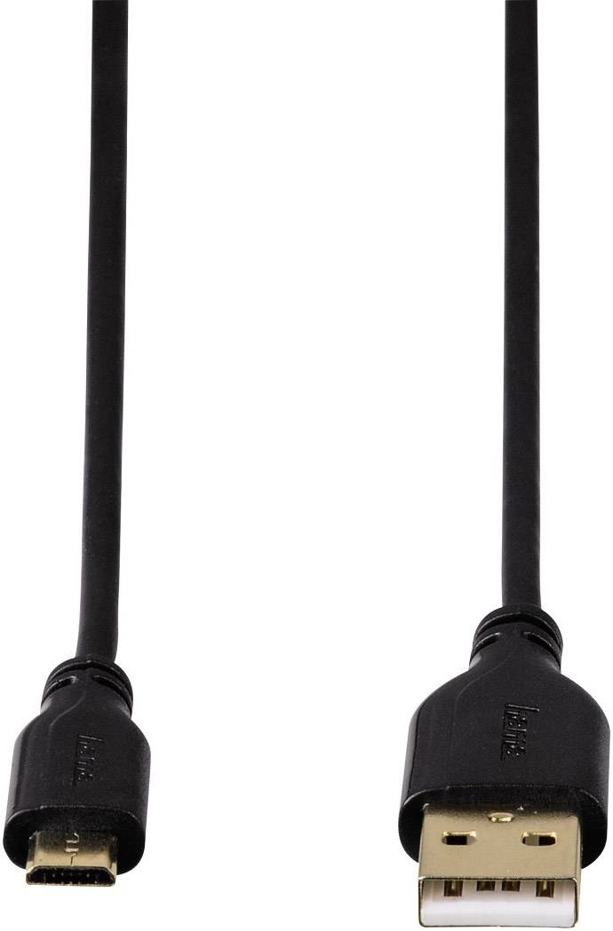 Hama USB-Kabel USB 2.0 USB-A Stecker, USB-Micro-B Stecker 75.00 cm Schwarz vergoldete Steckkontakte 00135700