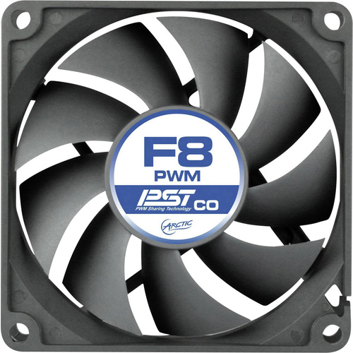 Arctic F8 PWM PST CO PC-Gehäuse-Lüfter Schwarz (B x H x T) 80 x 80 x 25 mm