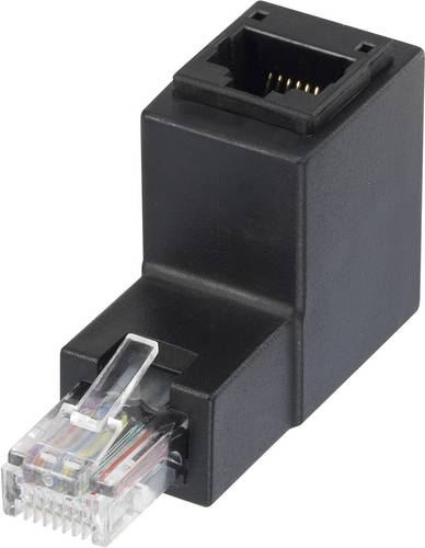 RJ45 Netzwerk Adapter CAT 5e 90° nach oben gewinkelt [1x RJ45-Stecker - 1x RJ45-Buchse] 0.00 m Schwarz Renkforce