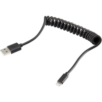 Renkforce USB-Kabel USB 2.0 USB-A Stecker, Apple Lightning Stecker 0.95m Schwarz Spiralkabel RF4087422 Renkforce USB-Kabel USB 2.0 USB-A Stecker, Apple Lightning Stecker 0.95m Schwarz Spiralkabel RF4087422