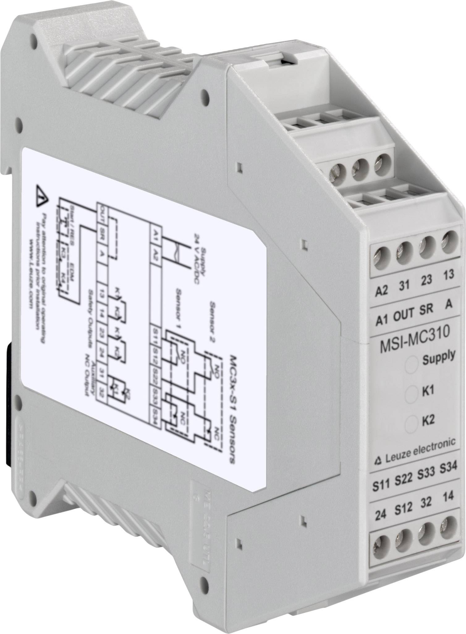 Leuze Electronic MSI-MC310 2 Schließer, 1 Öffner (B x H x T) 22.5 x 99 x 113.6mm 1St.