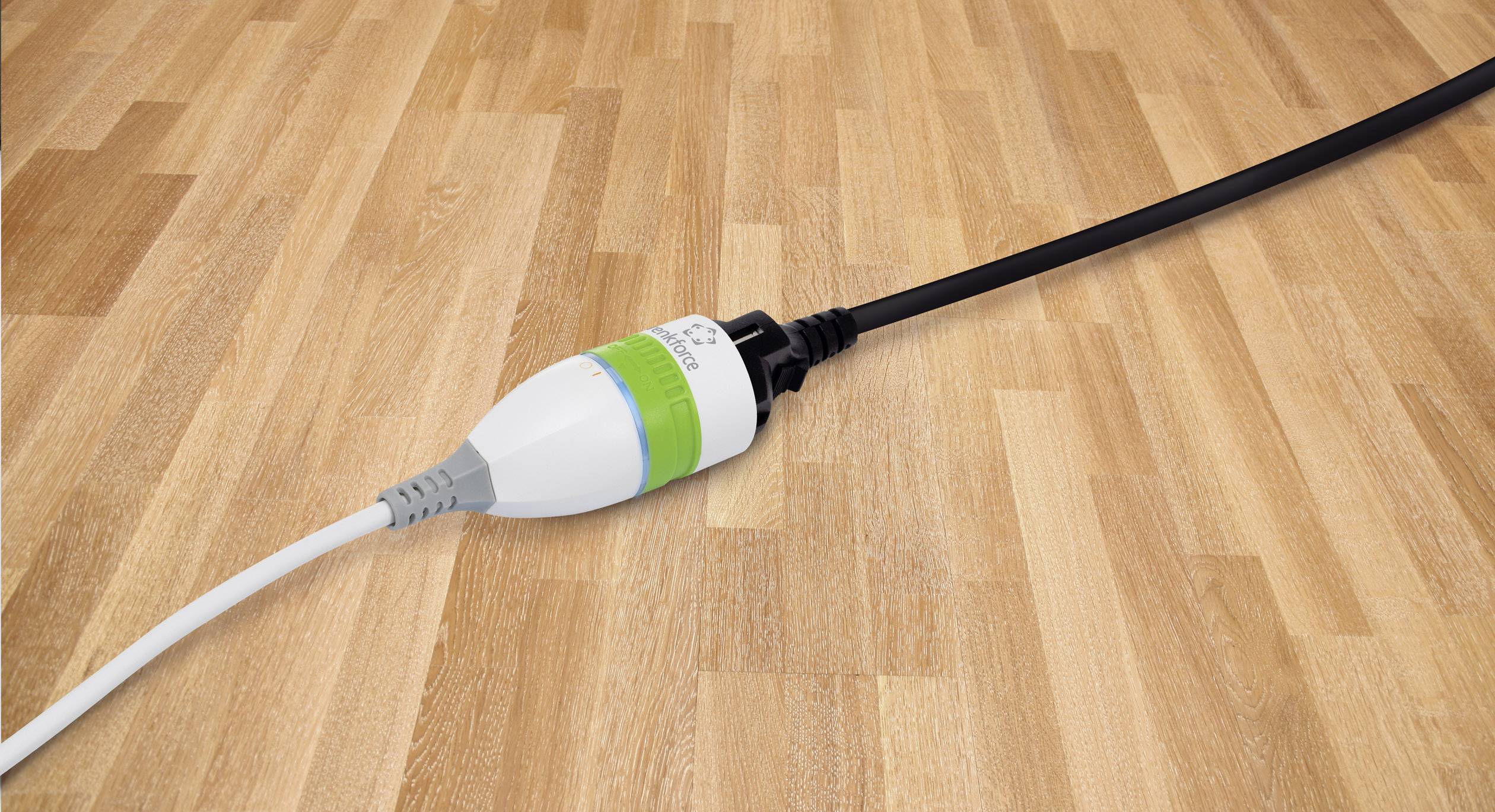 Renkforce 1362918 Strom Verlängerungskabel Weiß, Grün 5.00m H05VV-F 3G 1,5mm² mit Zwischenschalter