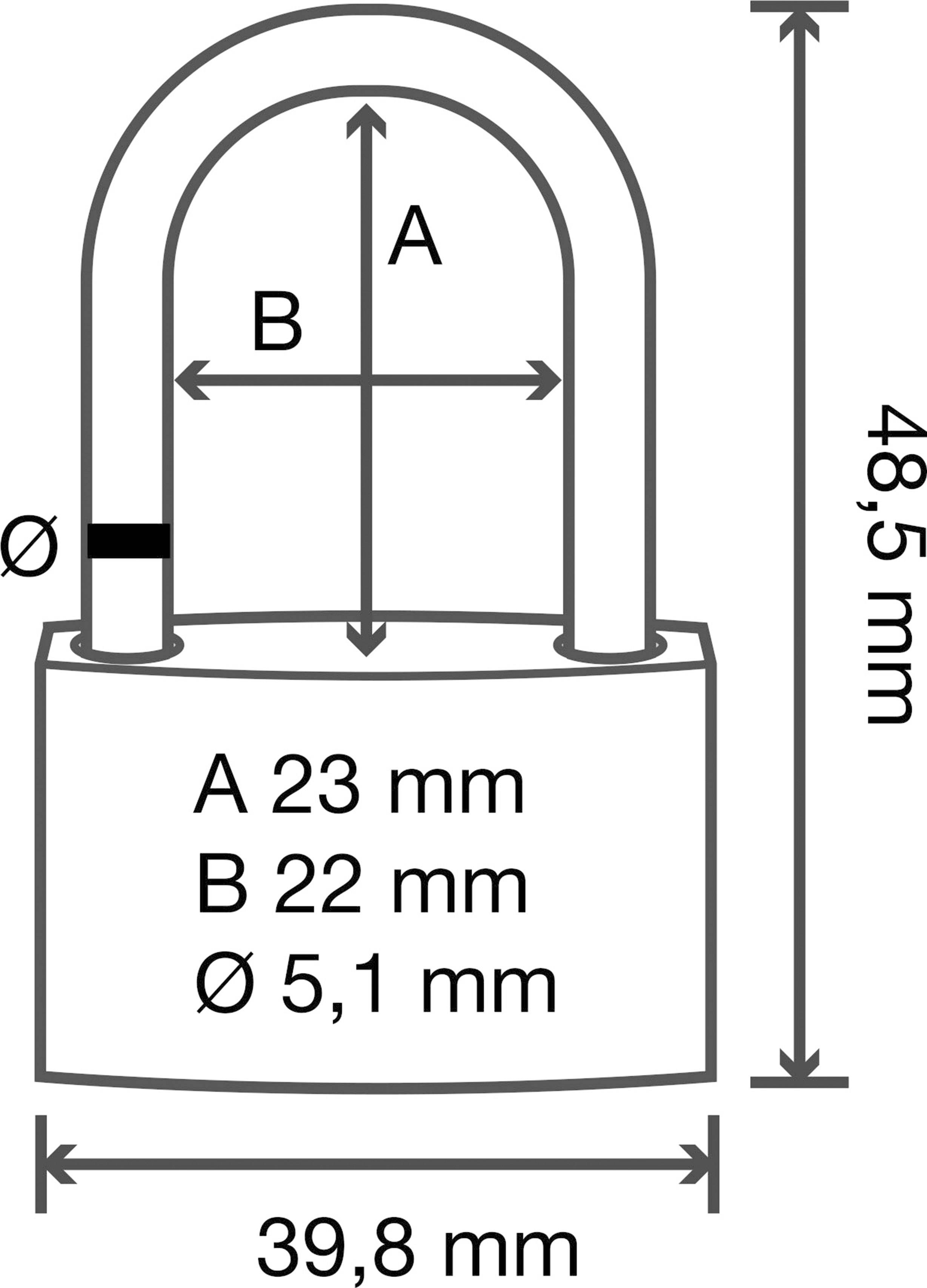 Sygonix SY-5045284 Vorhängeschloss 39.8mm teilweise gleichschließend Goldgelb Schlüsselschloss