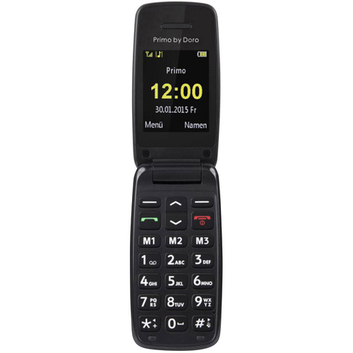 Téléphone portable à clapet pour séniors Primo by DORO 401 noir