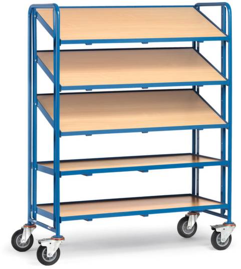 Fetra 1384 Etagenwagen Stahl pulverbeschichtet Traglast (max.): 250kg Brillantblau (RAL 5007)