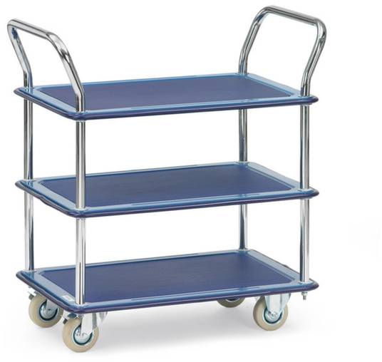 Fetra 3113 Etagenwagen Stahl pulverbeschichtet Traglast (max.): 120kg Brillantblau (RAL 5007)