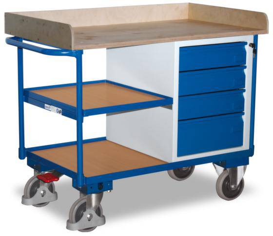 VARIOfit SW-600.612 Tisch- und Schrankwagen Stahl pulverbeschichtet Traglast (max.): 400kg Enzianblau (RAL 5010)