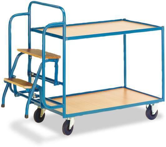 ROLLCART AUG 71 Kommissionierwagen Stahl pulverbeschichtet Traglast (max.): 250kg Enzianblau (RAL 5010)