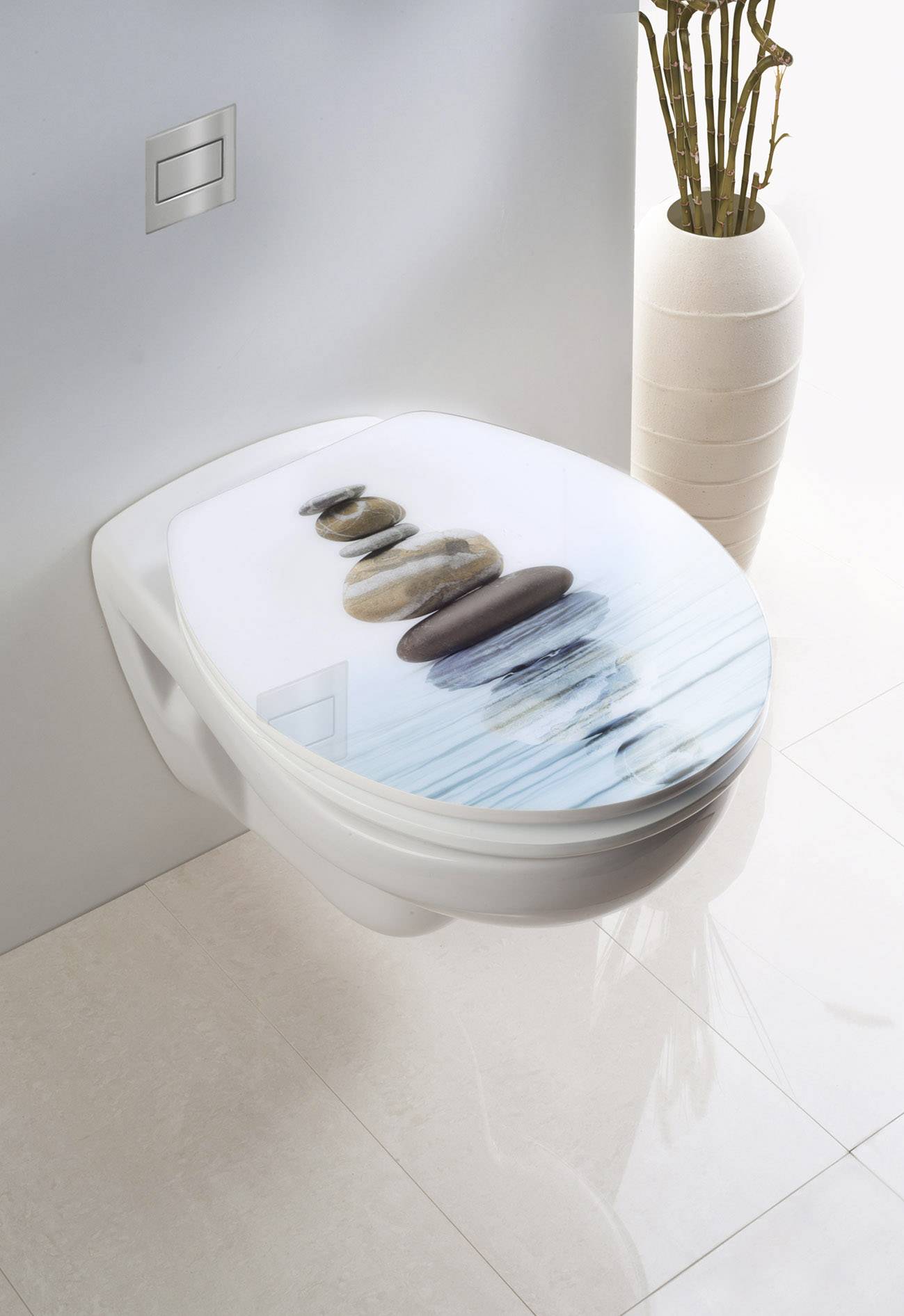 Wenko 21747100 Meditation WC-Sitz Acryl, Duroplast mit Absenkautomatik