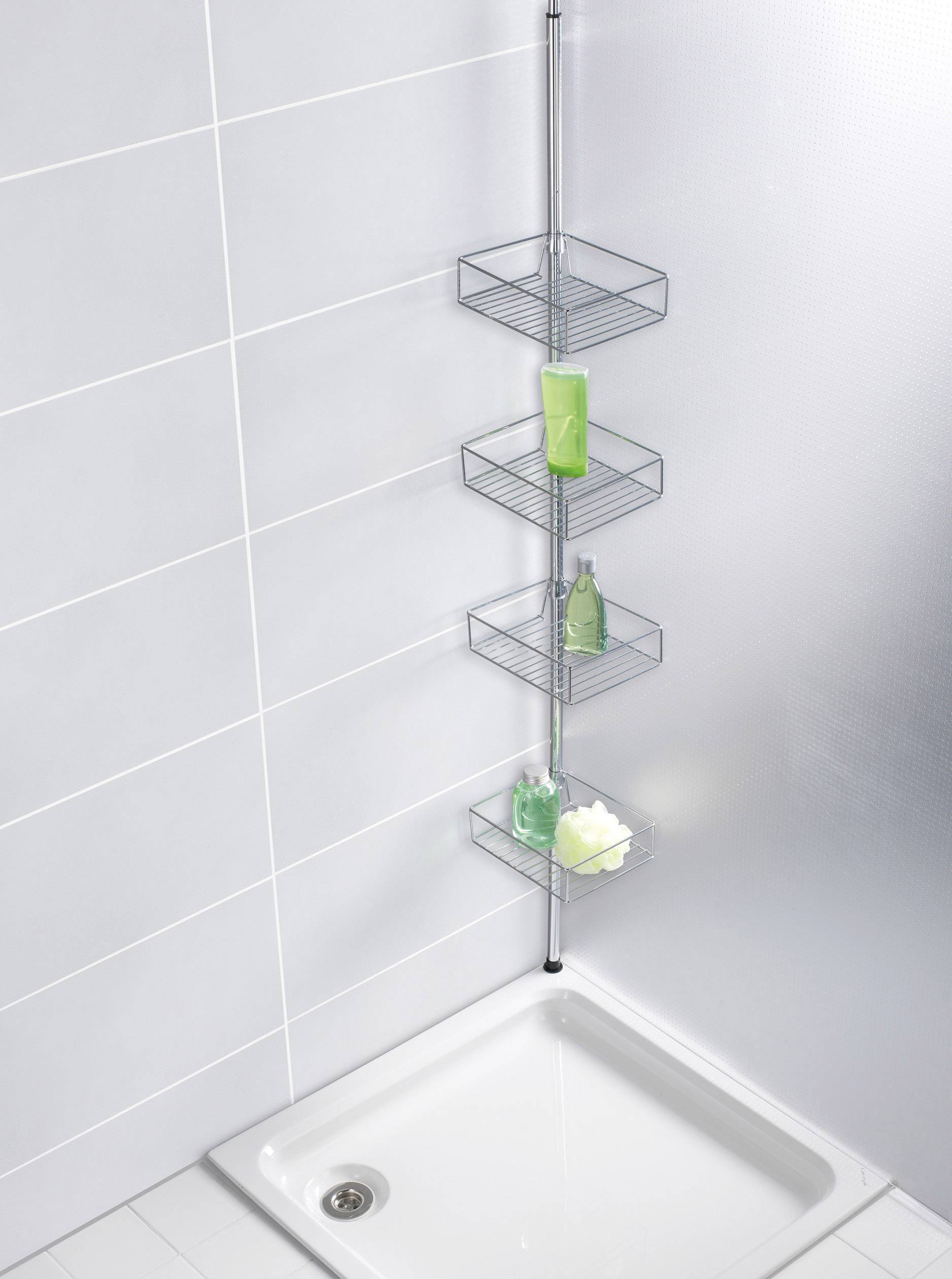 Wenko 21736100 Domaso Teleskopregal Edelstahl Edelstahl (glänzend) 4 Ablagekörbe, rostfrei, ausziehbar 1 St.