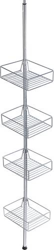 Wenko 21736100 Domaso Teleskopregal Edelstahl Edelstahl (glänzend) 4 Ablagekörbe, rostfrei, auszie