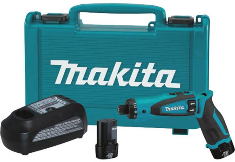 Makita DF010DSE Akku-Knickschrauber 7.2 V 1.0 Ah Li-Ion inkl. Akku, inkl. Koffer
