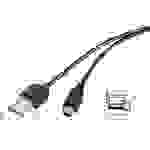 Renkforce USB-Kabel USB 2.0 USB-A Stecker, USB-Mini-B Stecker 1.80m Schwarz beidseitig verwendbarer Stecker, vergoldete